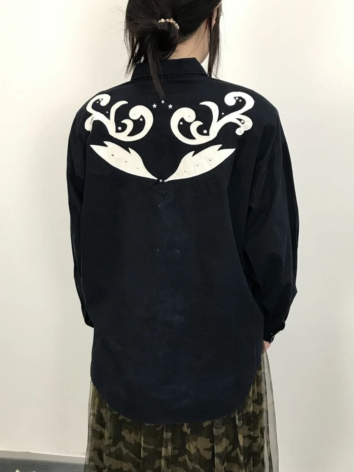 Japanese Western Style Shirt Navy 상품이미지3