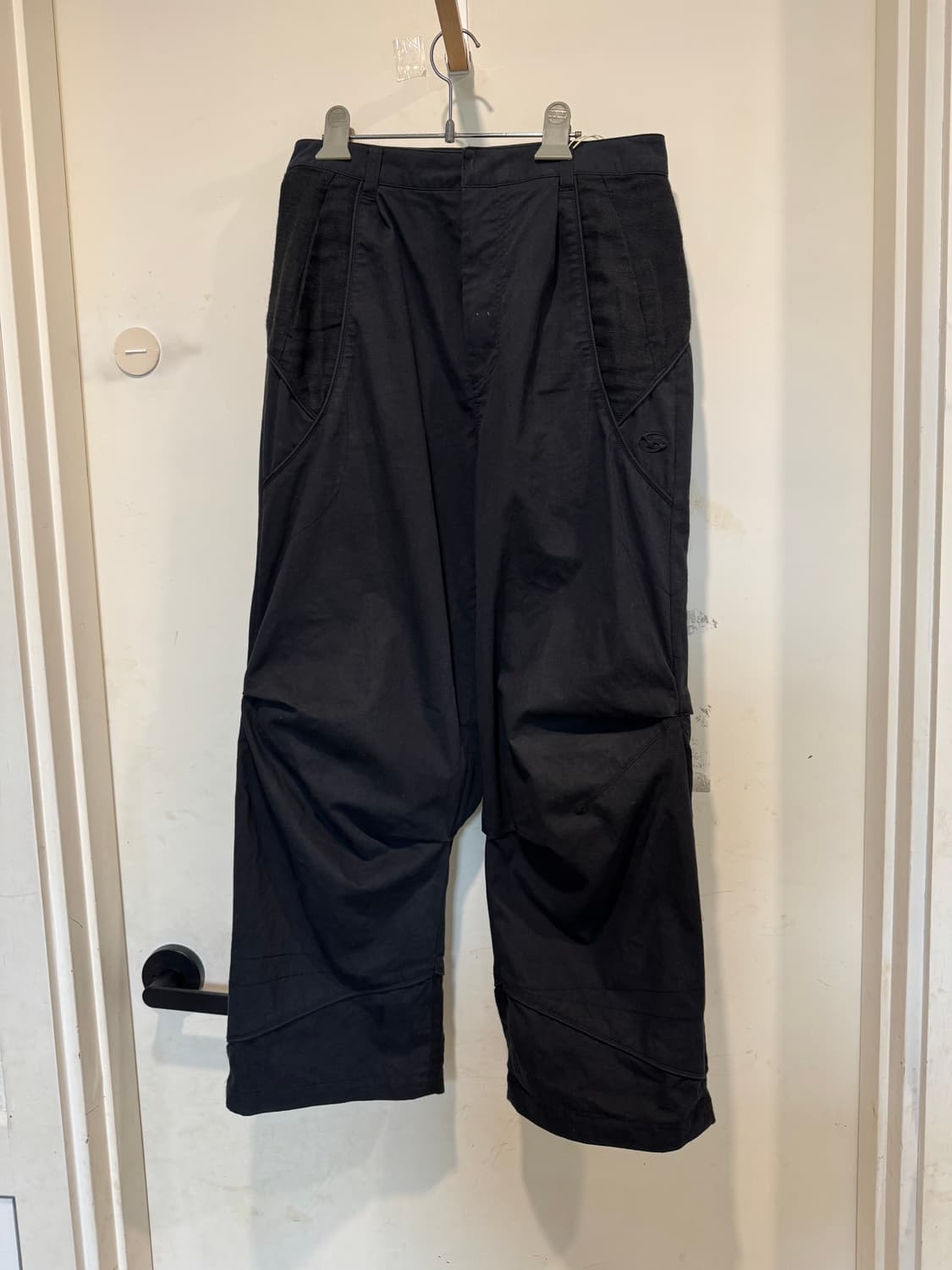 산산기어 리넨 블록 팬츠 블랙 1사이즈 상품이미지3