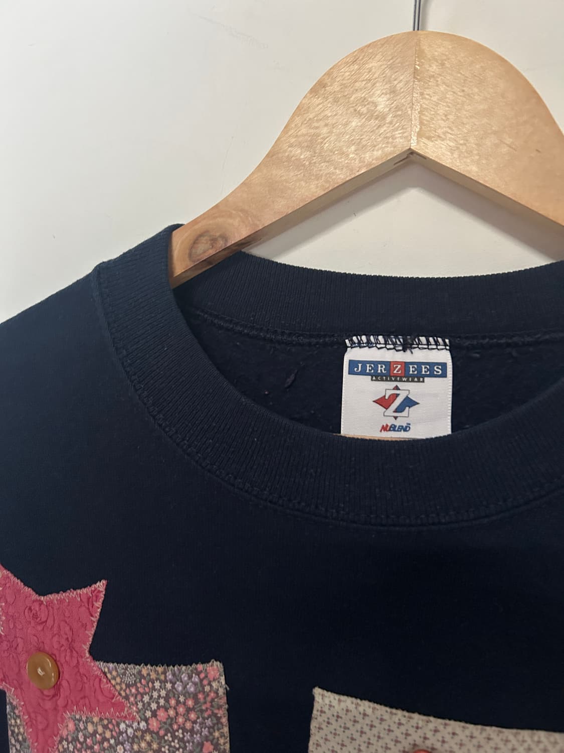 Jerzees 단추 패치워크 맨투맨 상품이미지2