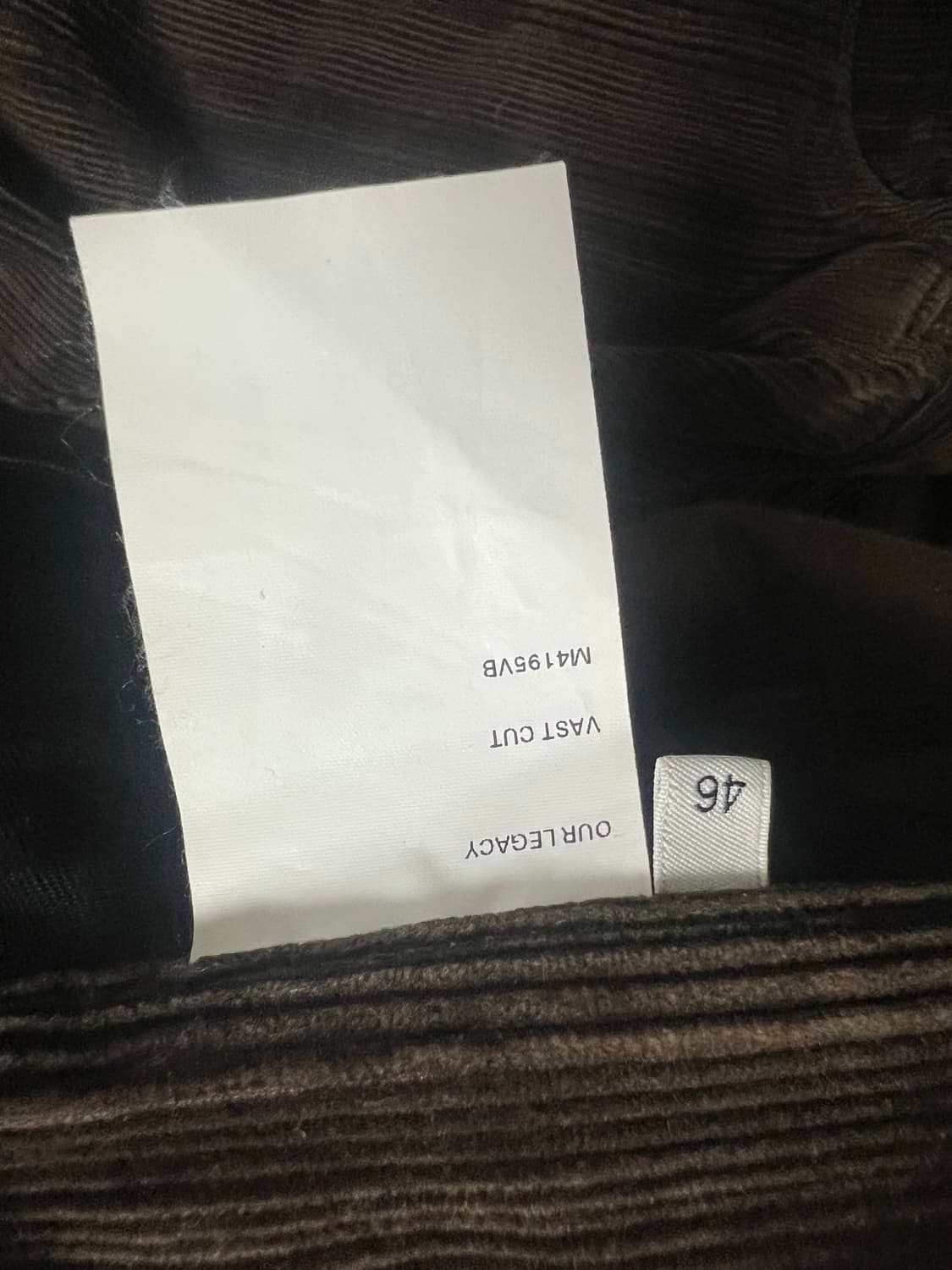 아워레가시/바스트컷 초콜렛 코듀로이 팬츠/46 상품이미지6