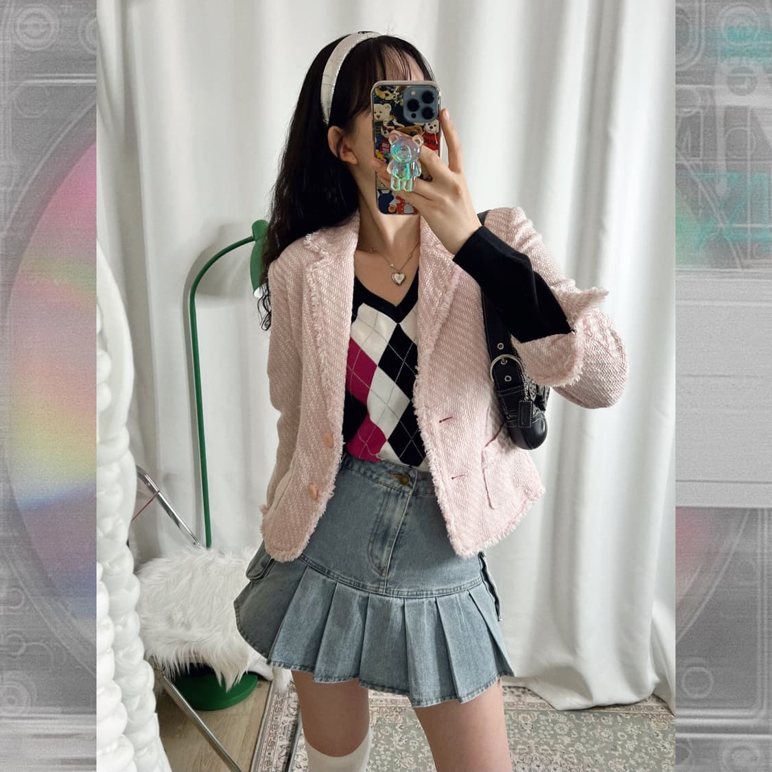 타미 핑크 아가일 니트 상품이미지3