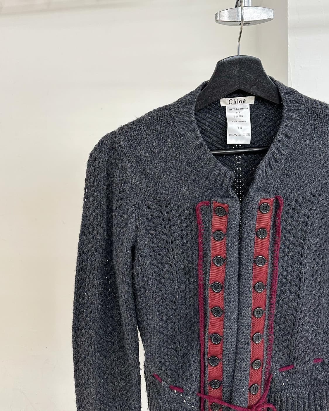 끌로에 차콜 스트링 레인울 가디건  상품이미지3