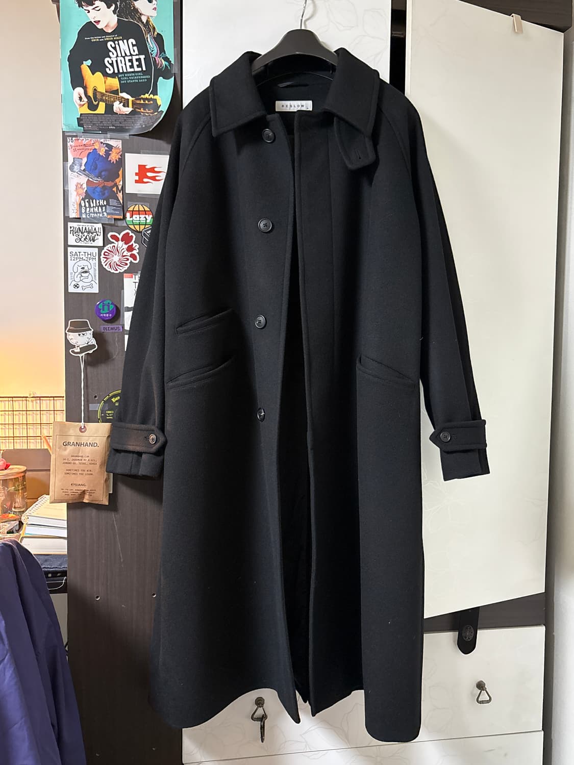 비슬로우 캐시미어 발마칸 코트 블랙 M 상품이미지1