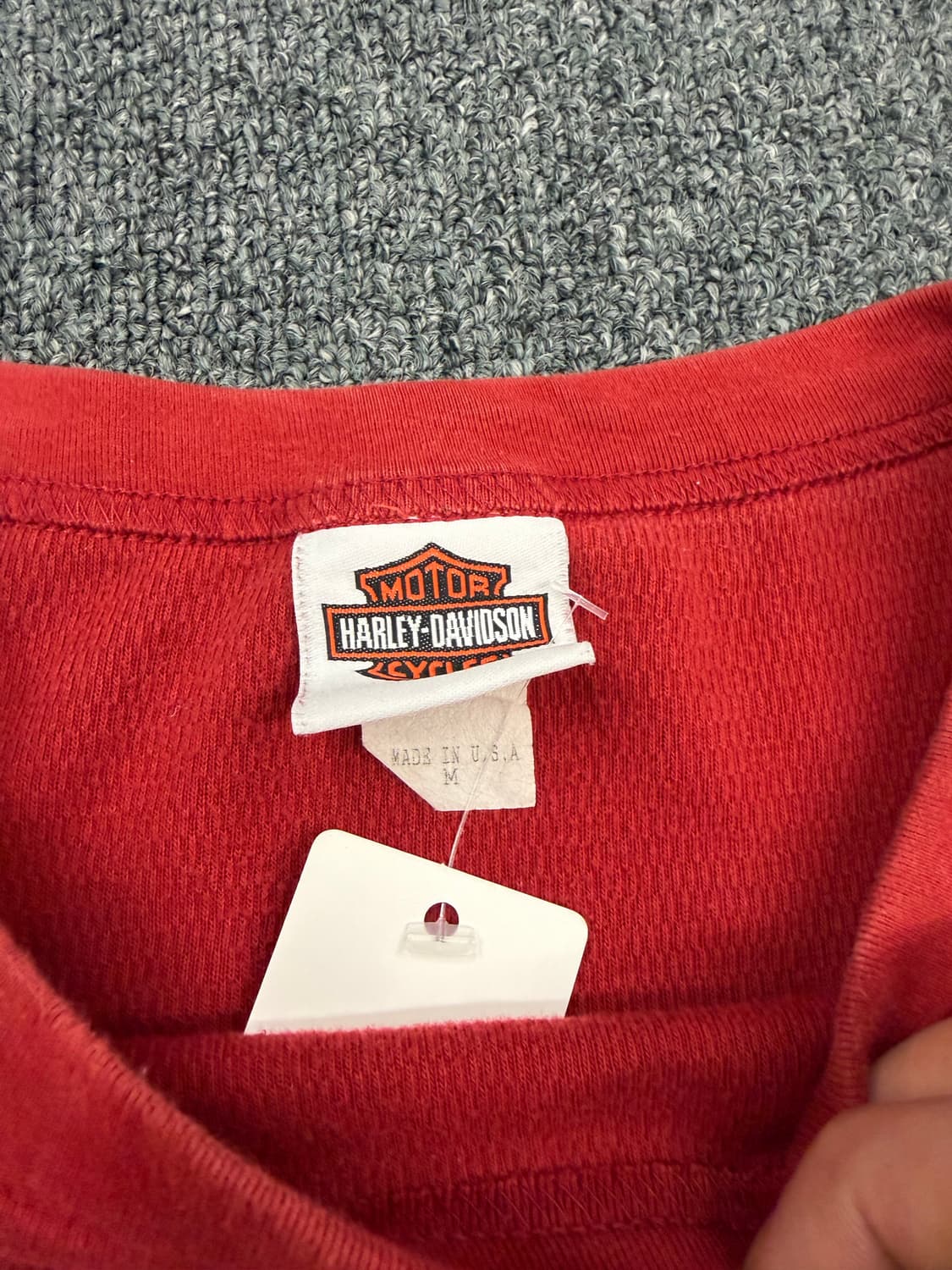 M) 할리데이비슨 빈티지 프린팅 레드 롱슬리브 상품이미지2
