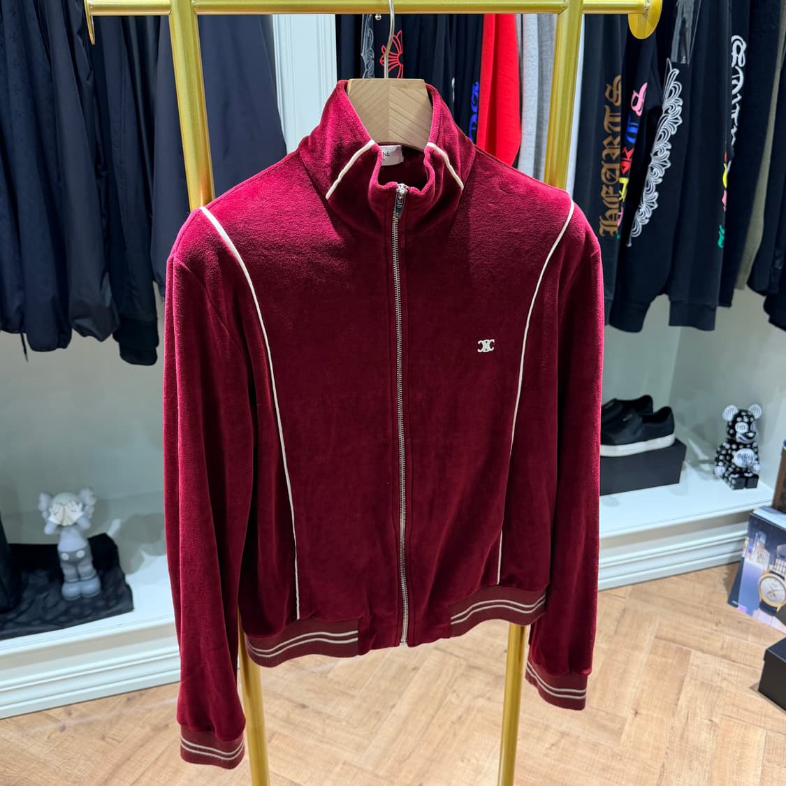 XS사이즈 / 셀린느 트리오페 벨벳 트레이닝 집업 자켓 버건디  상품이미지3