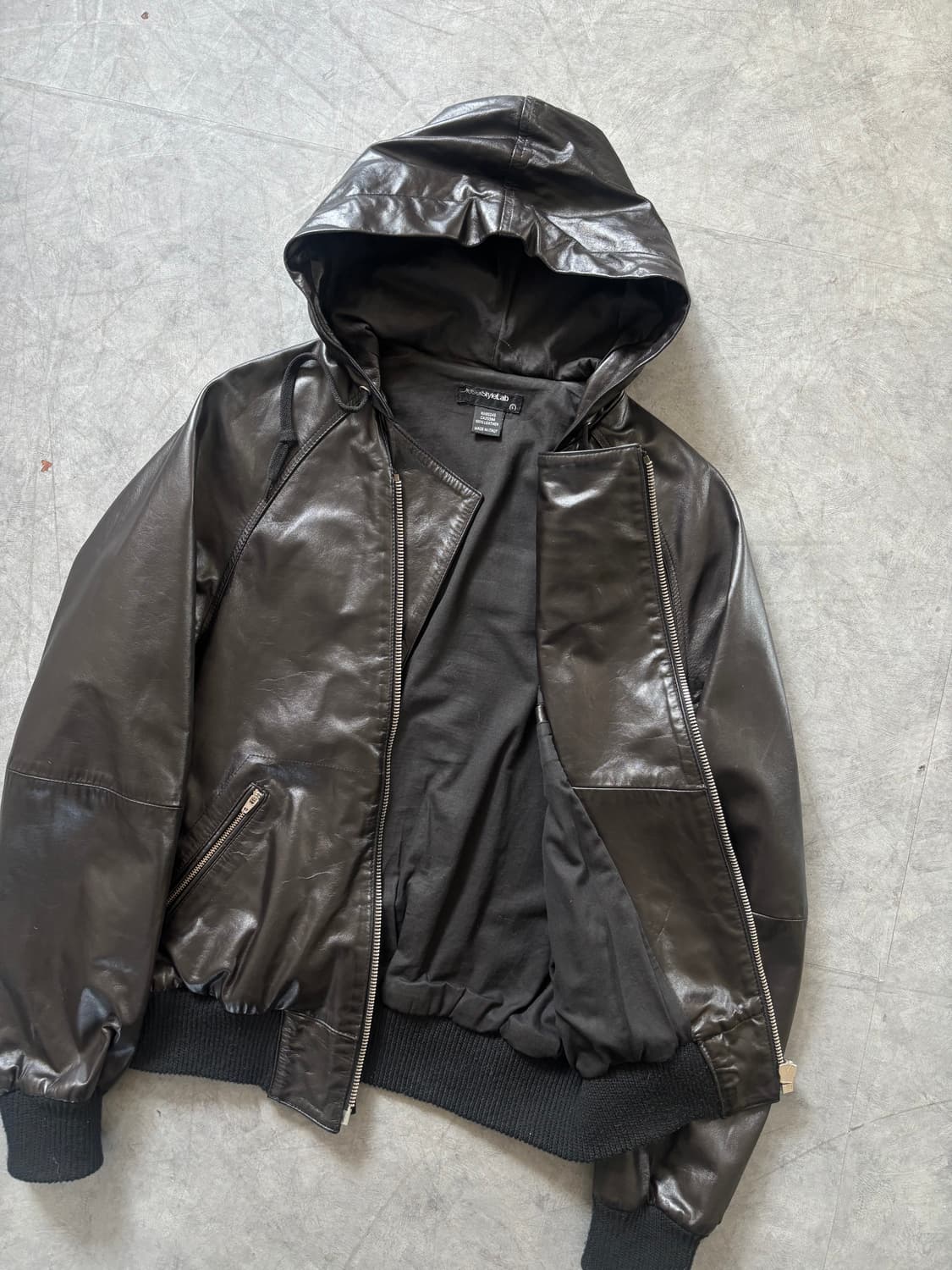 Diesel style lab 디젤 스타일랩 블랙 후드 레더 자켓  상품이미지7