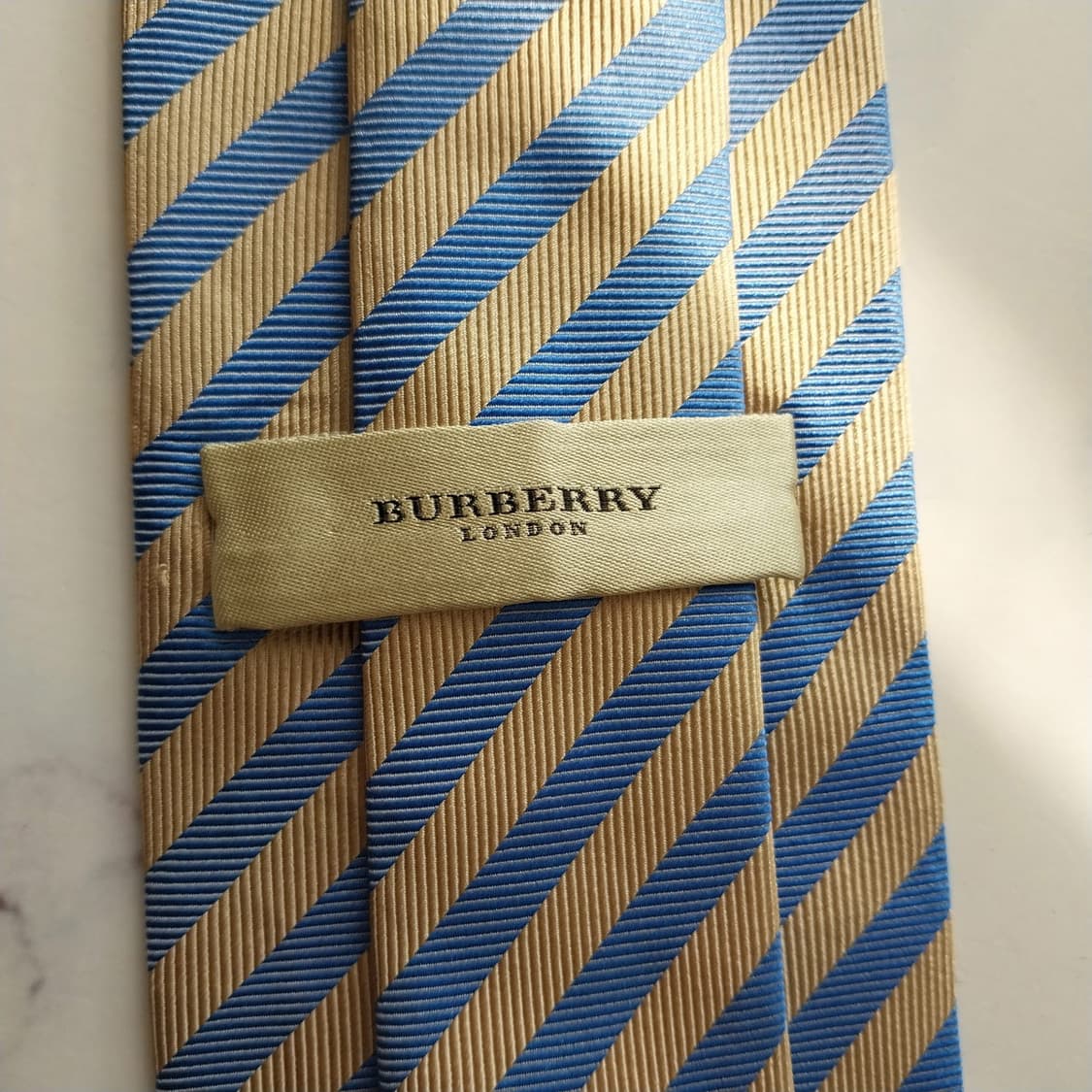 버버리 넥타이 베이지 블루 스트라이프 8.9cm A+등급 K2144 상품이미지8