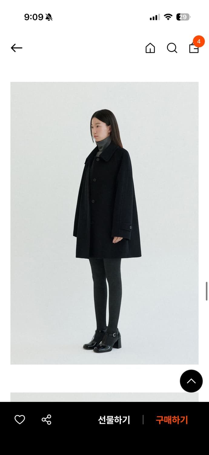 스프링크로커스 하프 발마칸 코트 블랙 상품이미지5