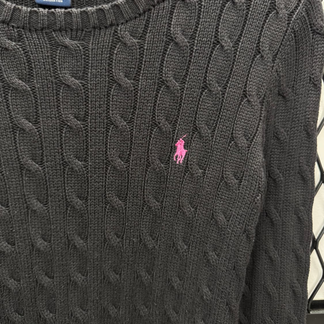 폴로 랄프로렌 케이블 니트 핑크 포니 포인트 블랙 상품이미지5