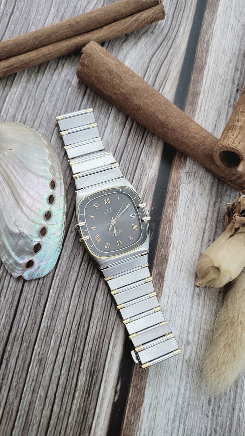 [연말세일] 정품 오메가 컨스틸레이션 남여공용 18k 콤비 하프바 쿼츠시 상품이미지4