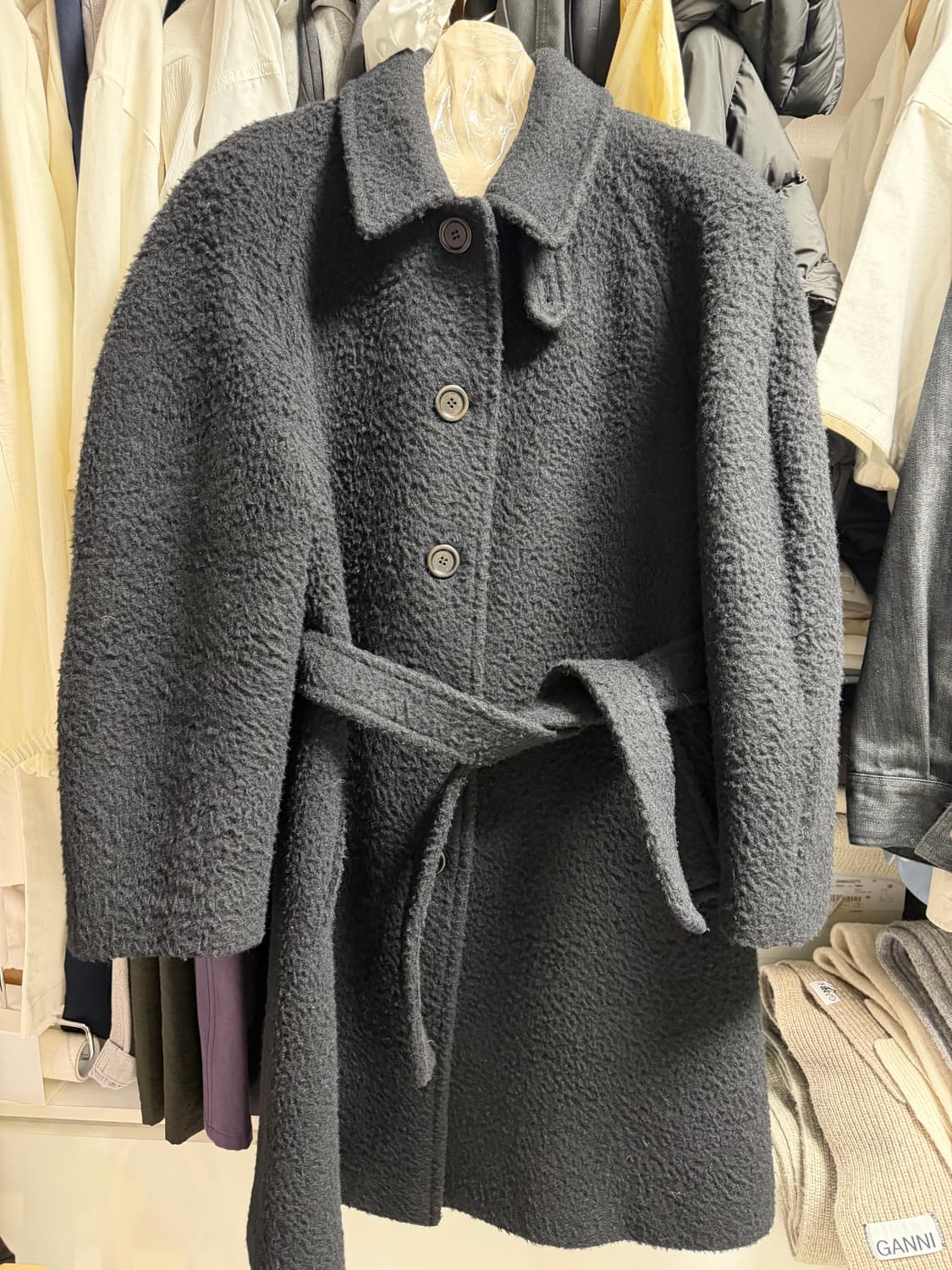 아모멘토 알파카 코트 블랙 0사이즈  상품이미지4