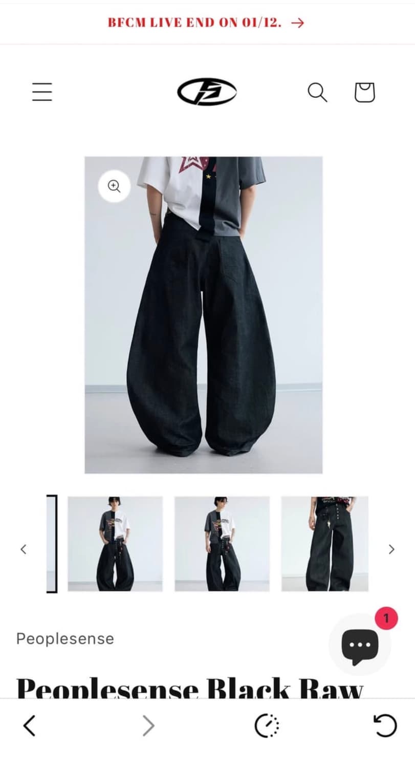 peoplesense 버튼플라이 블랙 데님팬츠 상품이미지2