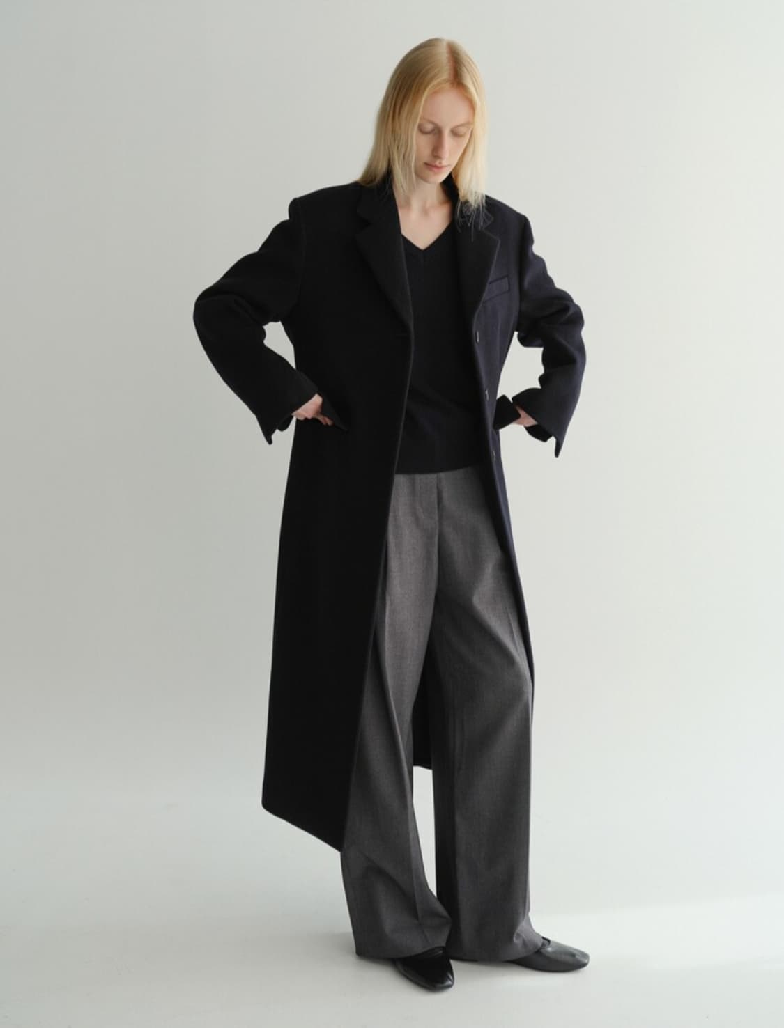 EAAH TAILORING WOOL COAT NAVY 이아 코트 상품이미지3