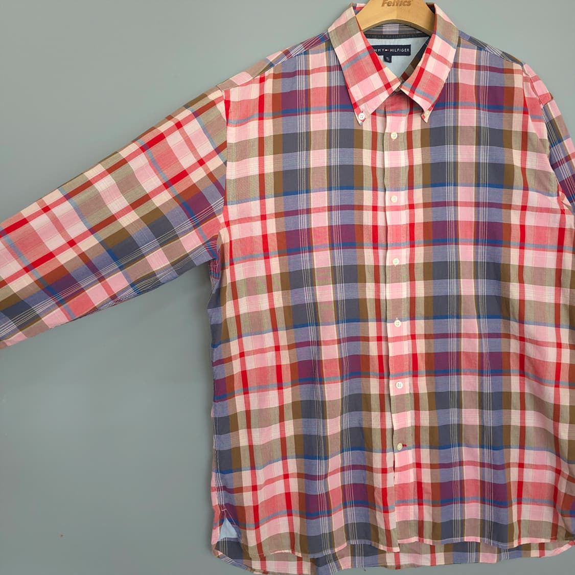 남성용 타미힐피거 Tommy Hilfiger 체크 긴팔셔츠 XL 상품이미지2
