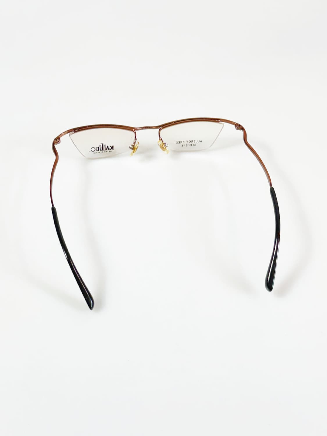 90s KALEIDO 브론즈 반무테 스퀘어 메탈 빈티지 안경 상품이미지5