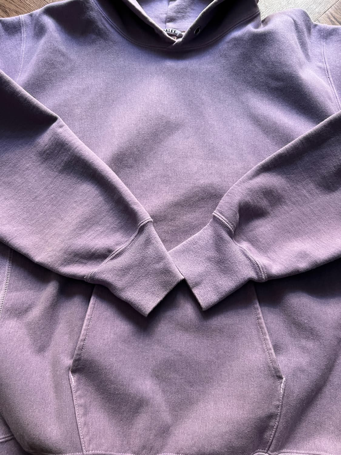 [M]AURALEE 오라리 라이트퍼플 슈퍼 밀드 스웻 후드 파카 상품이미지4