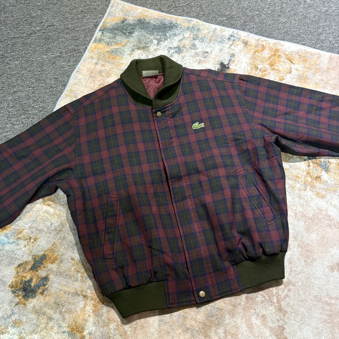 서광 라코스테 빈티지 체크 블루종봄버자켓 상품이미지7