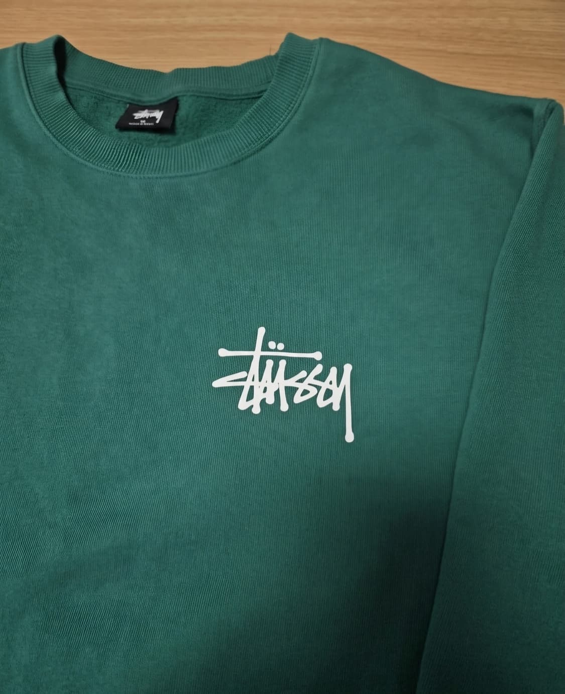 정품 스투시 베이직 로고 맨투맨 그린 XL 상품이미지3