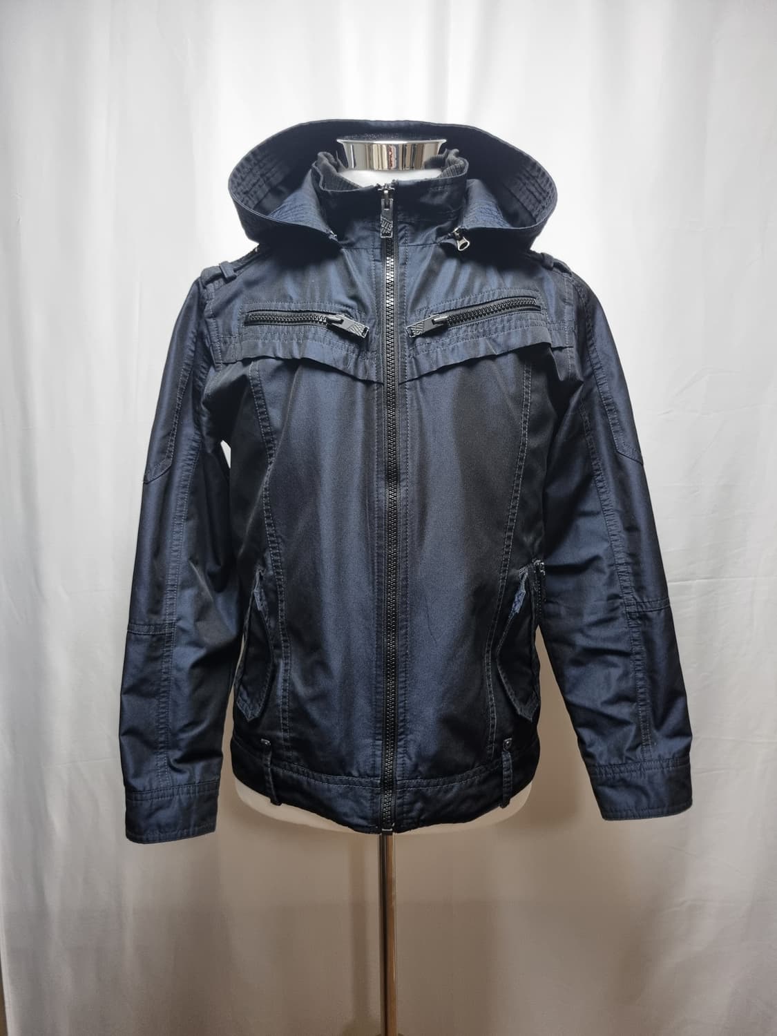 에비수 더블지퍼 후드 자켓 상품이미지1