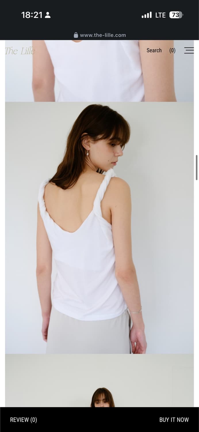the lille twist sleeveless, ivory 상품이미지4