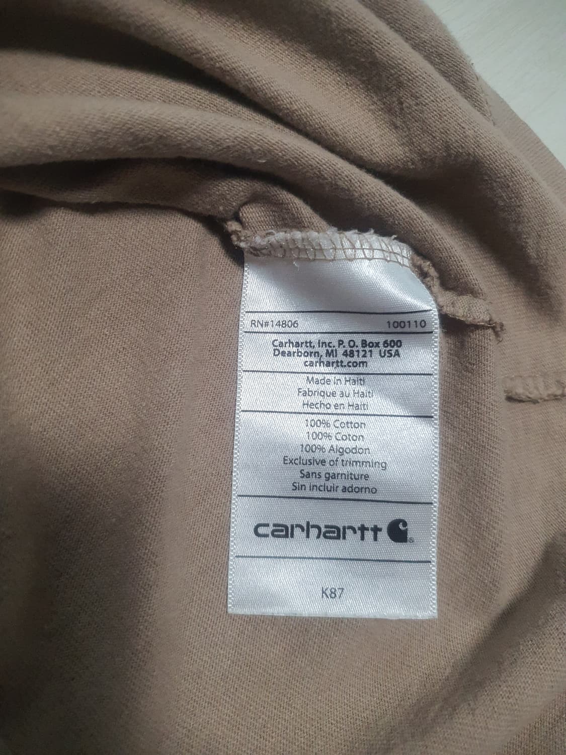 칼하트 K87 윕 포켓 반팔 티셔츠 상품이미지6