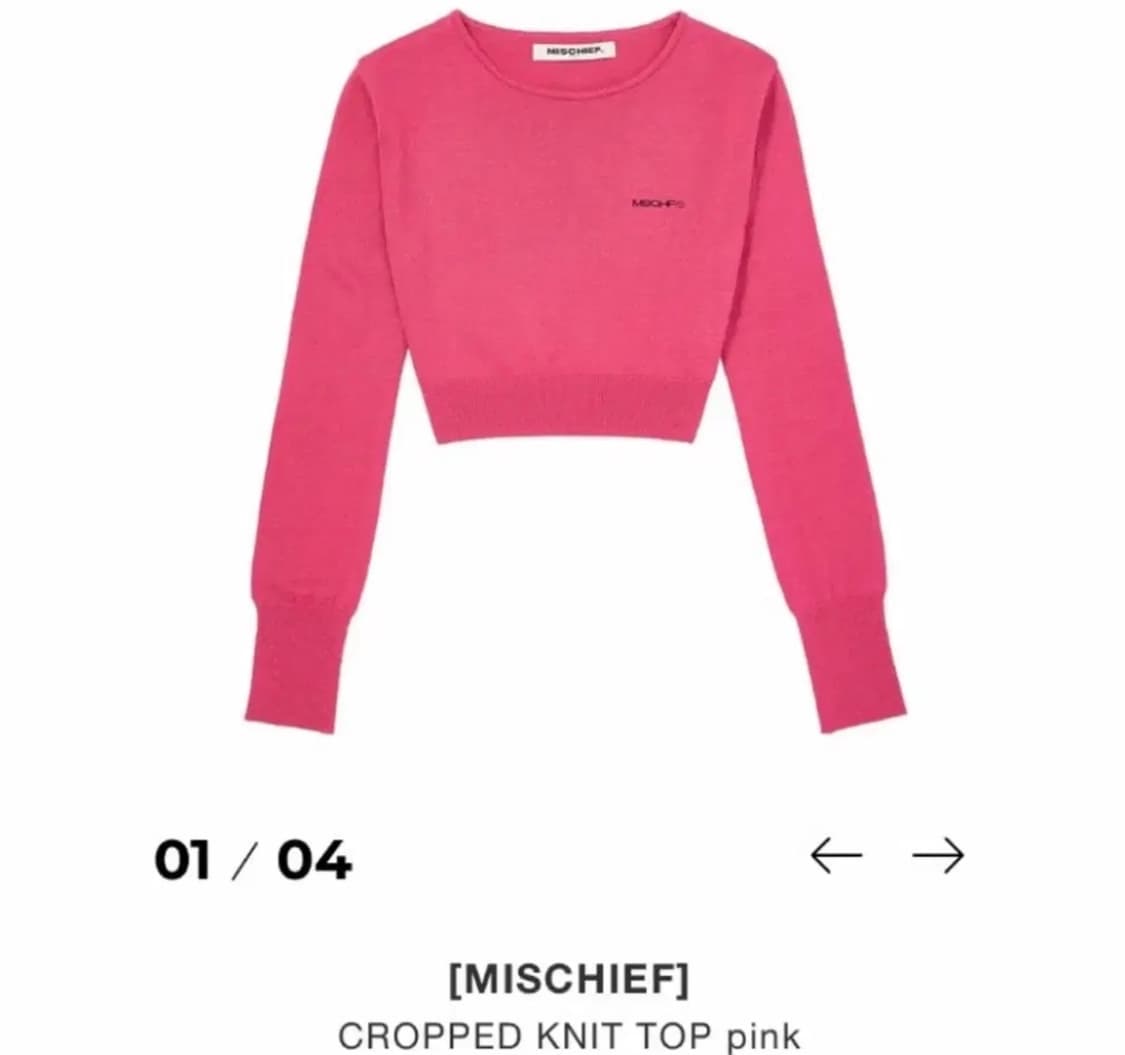 미스치프 핑크 크롭니트 small 상품이미지1