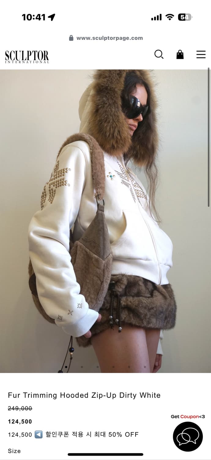 스컬프터 Fur Trimming Hooded Zip-Up White 상품이미지1