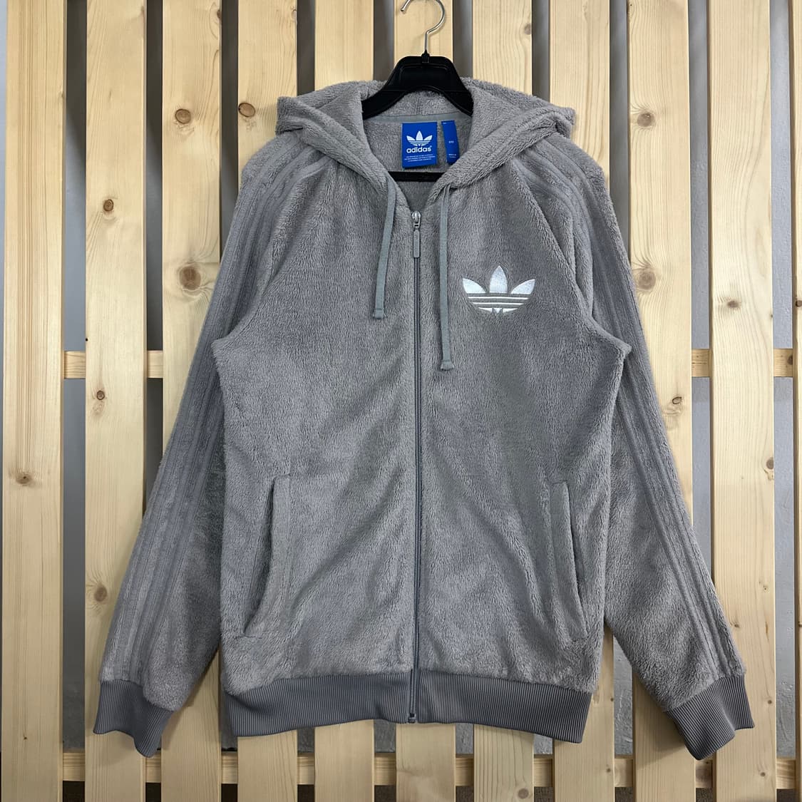 (S) 아디다스 파이어버드 그레이 쉐르파 양털 플리스 자켓 후리스 상품이미지1