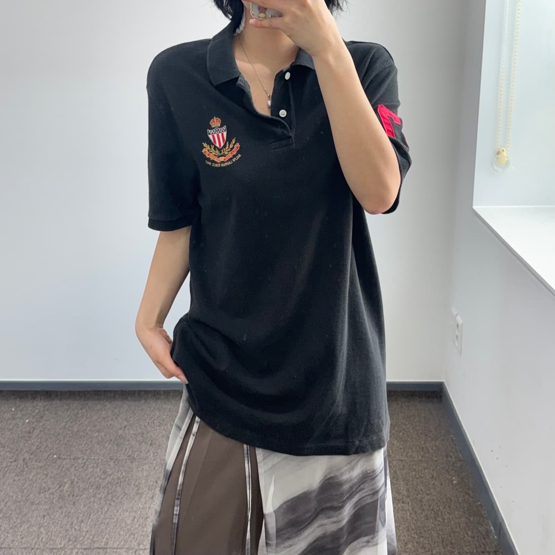 Polo 폴로 문장로고 블랙 카라 반팔티 상품이미지1