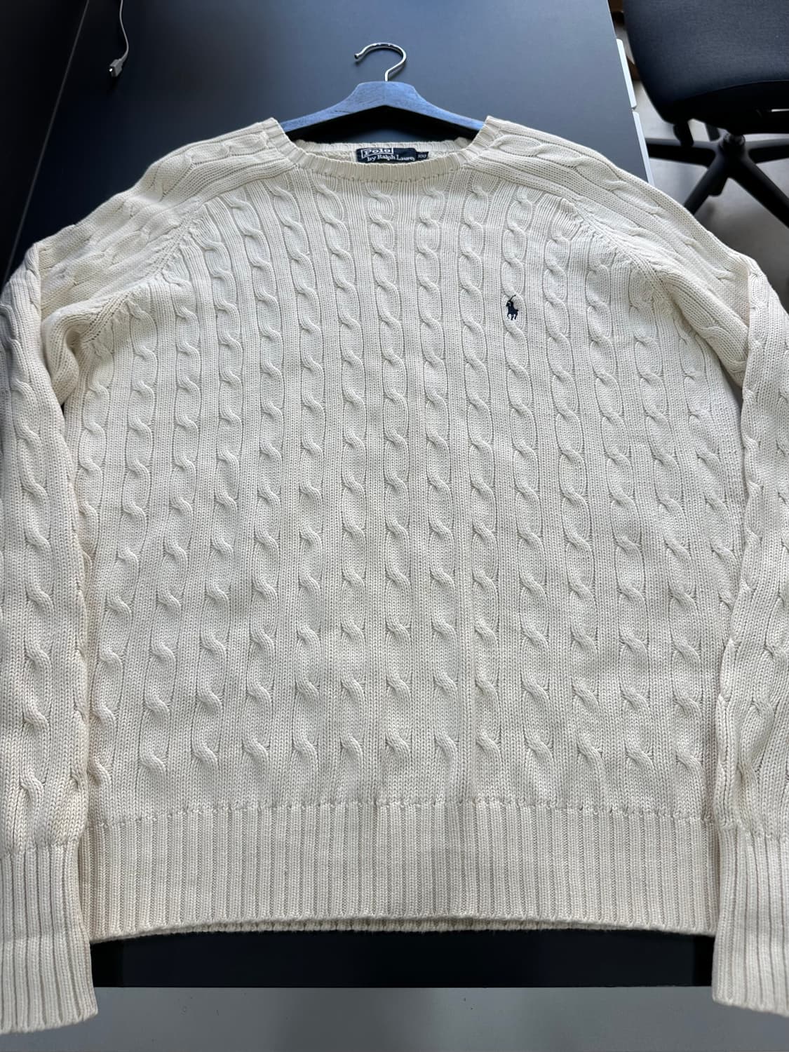 폴로랄프로렌 코튼 꽈배기 케이블니트 아이보리 상품이미지5