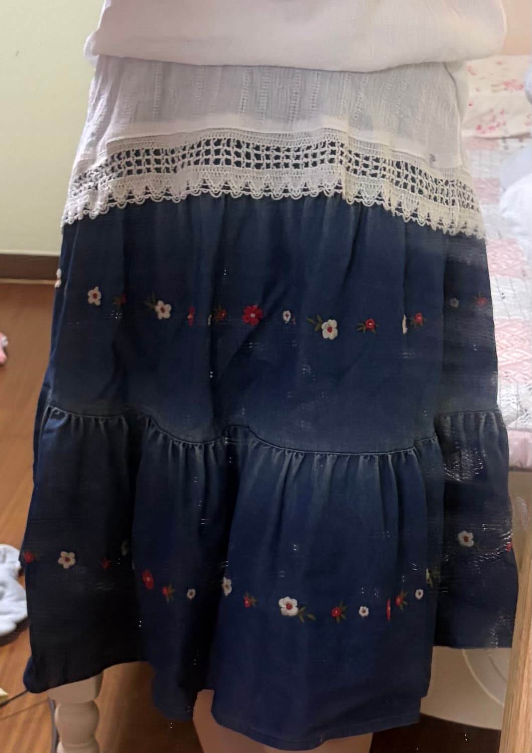 대대장 모리걸 하구미 자수 스커트 판매 상품이미지1