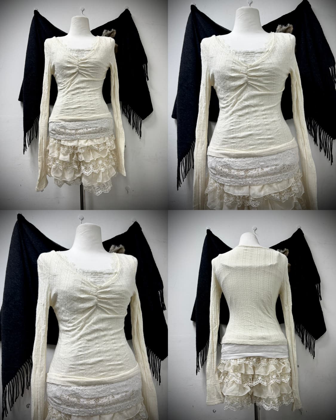 White Y2K Base Aisaki Shop Coordination 상품이미지4