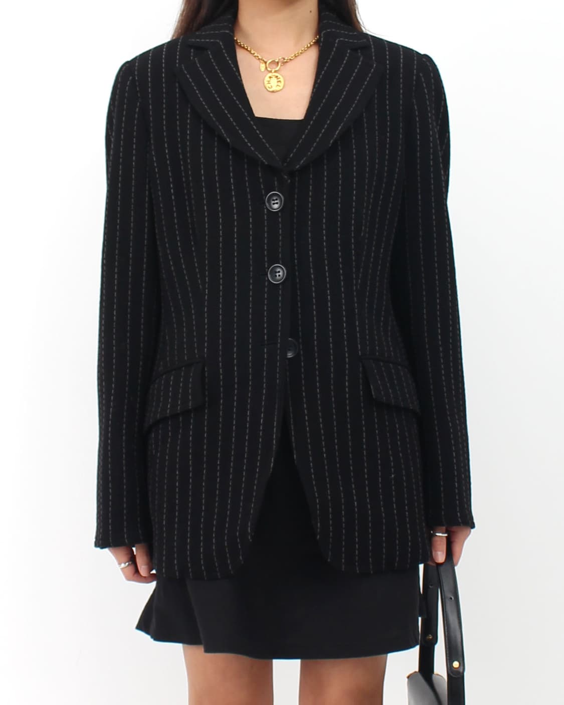 아르마니 Armani 울 모직 클래식 스트라이프 싱글 자켓 상품이미지7