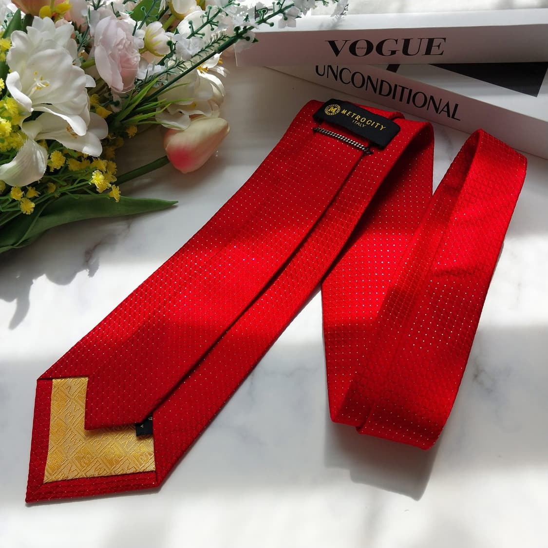 메트로시티 실크 레드 자카드 넥타이 9cm A+등급 K929
 상품이미지7