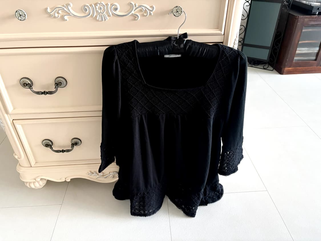 vintage lace square neck top 상품이미지1