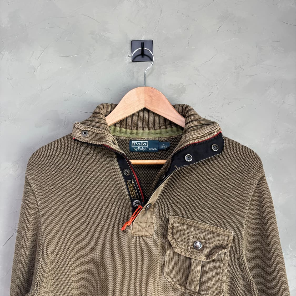 폴로 랄프로렌 밀리터리 니트 반집업 올리브 카키 상품이미지2