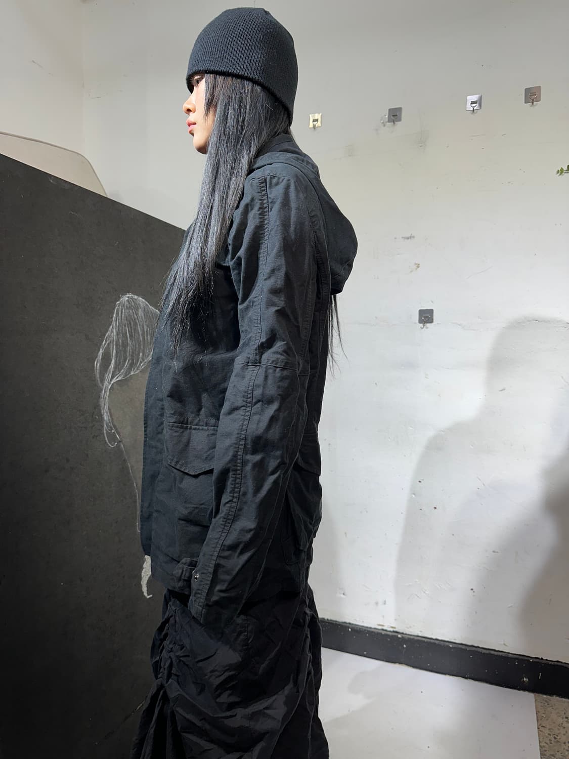 아르마니 블랙 빅후드 야상 자켓 M 상품이미지6