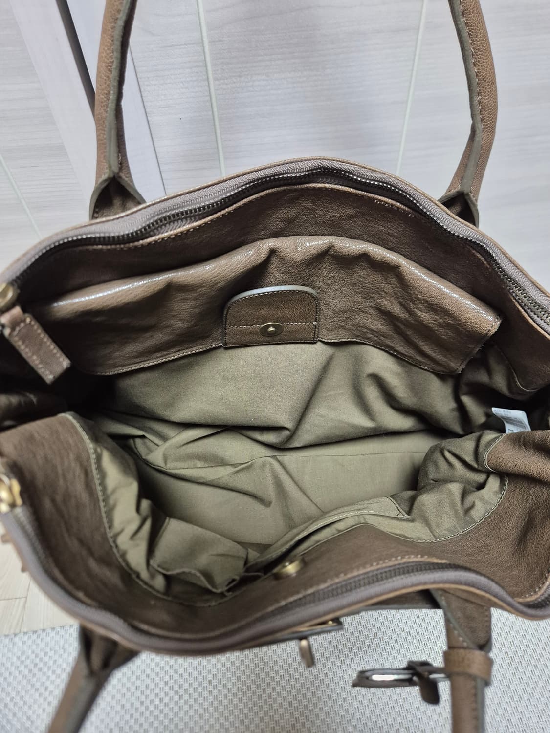 (정품) TIME 타임 카프스킨 버클 빅백  토트백 켈리백 상품이미지6