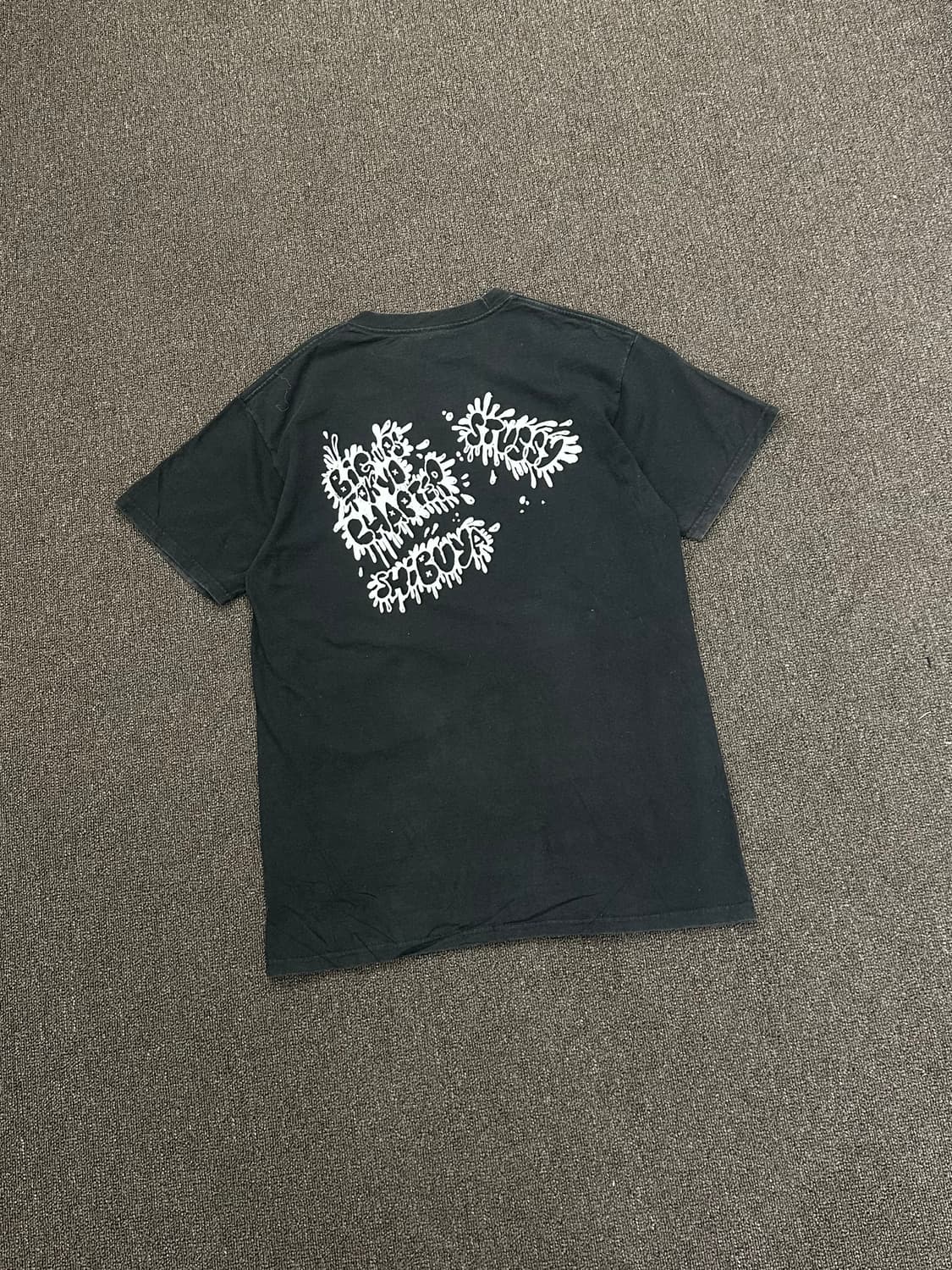 M)스투시 빈티지 시부야 크라운 블랙 반팔 티셔츠 상품이미지4