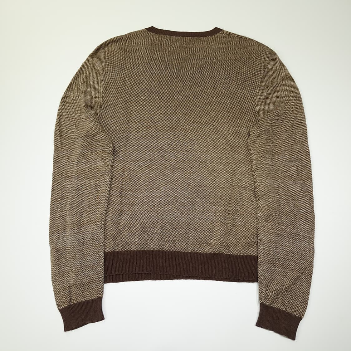 CL096 L 폴로 랄프로렌 100% 실크 브라운 버드아이 V넥 니트 상품이미지6