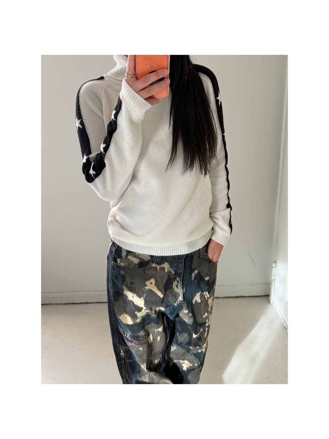 일본빈티지 Delsol 스타 터틀 스웨터 상품이미지1