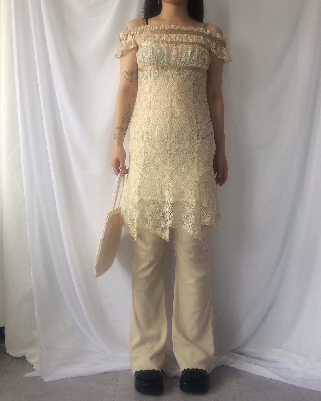 Line detail lace onepiece 상품이미지6