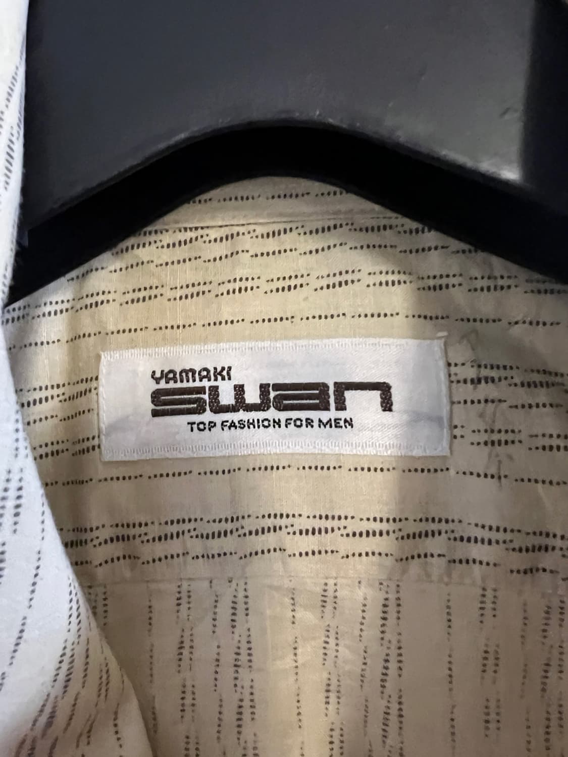  빈티지 JPN AMAKI Swan 베이지 스트라이프 셔츠 OS 상품이미지3
