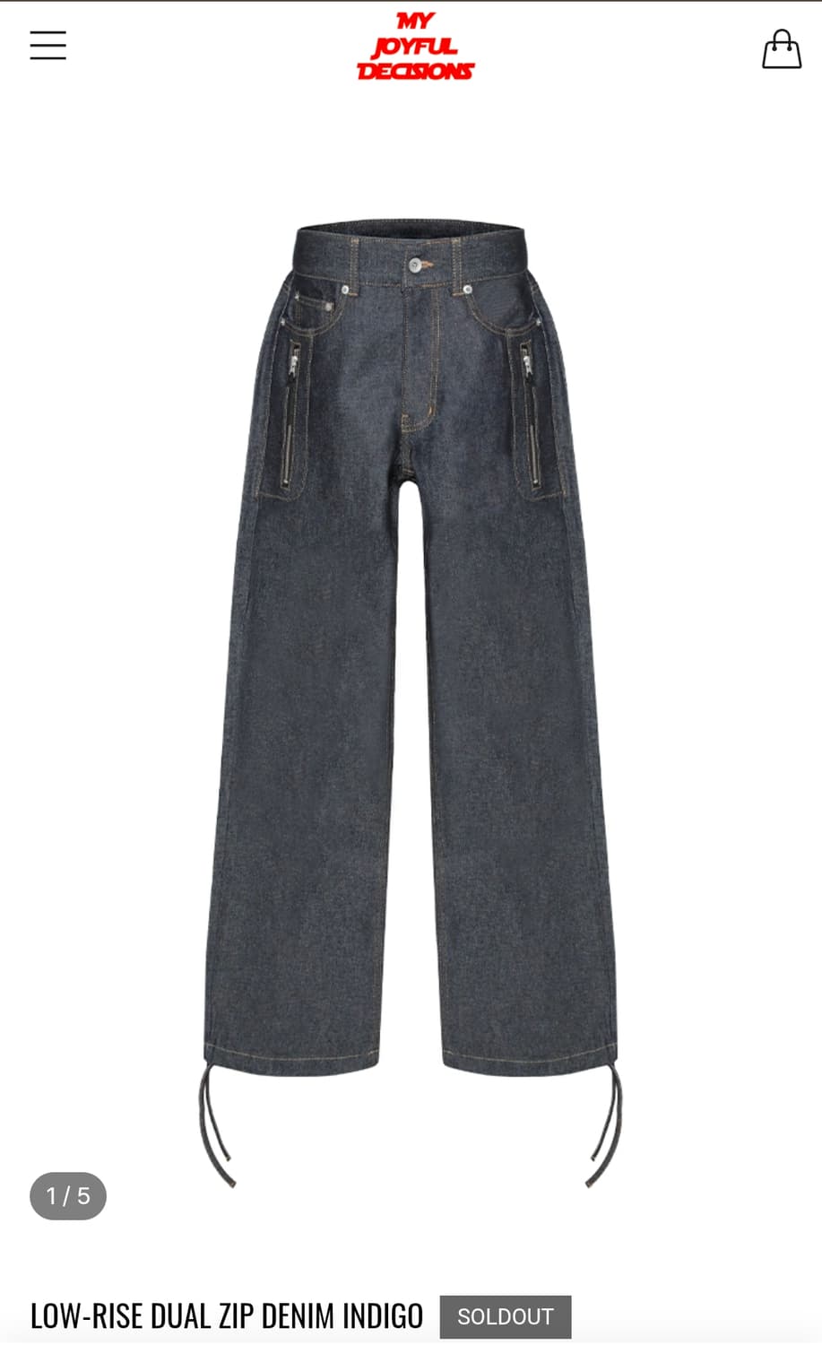 MJD LOW-RISE DUAL ZIP DENIM INDIGO
 M사이즈 상품이미지1
