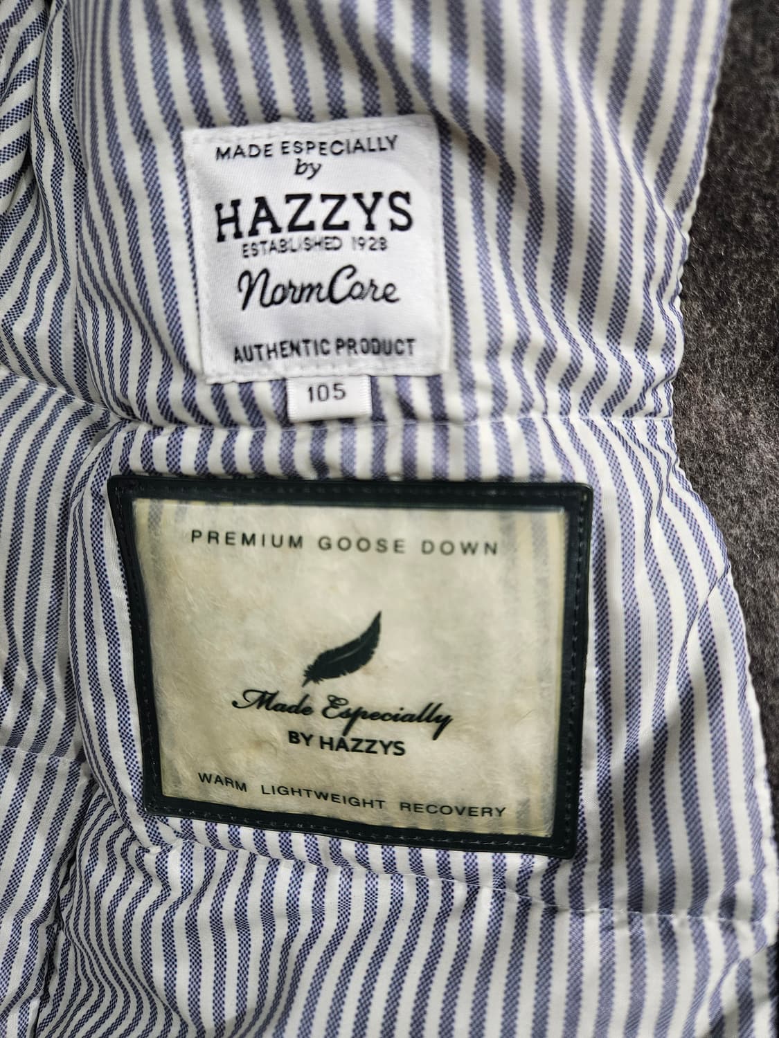 헤지스 멜란지 베이지 남성 100 구스다운 패딩 정장자켓  상품이미지3