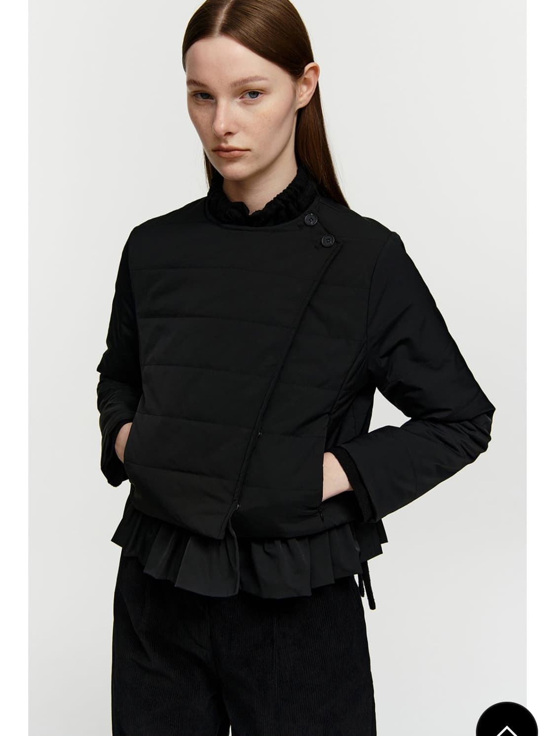 버뮬라 RUFFLE PADDED JACKET (BLACK) 상품이미지1