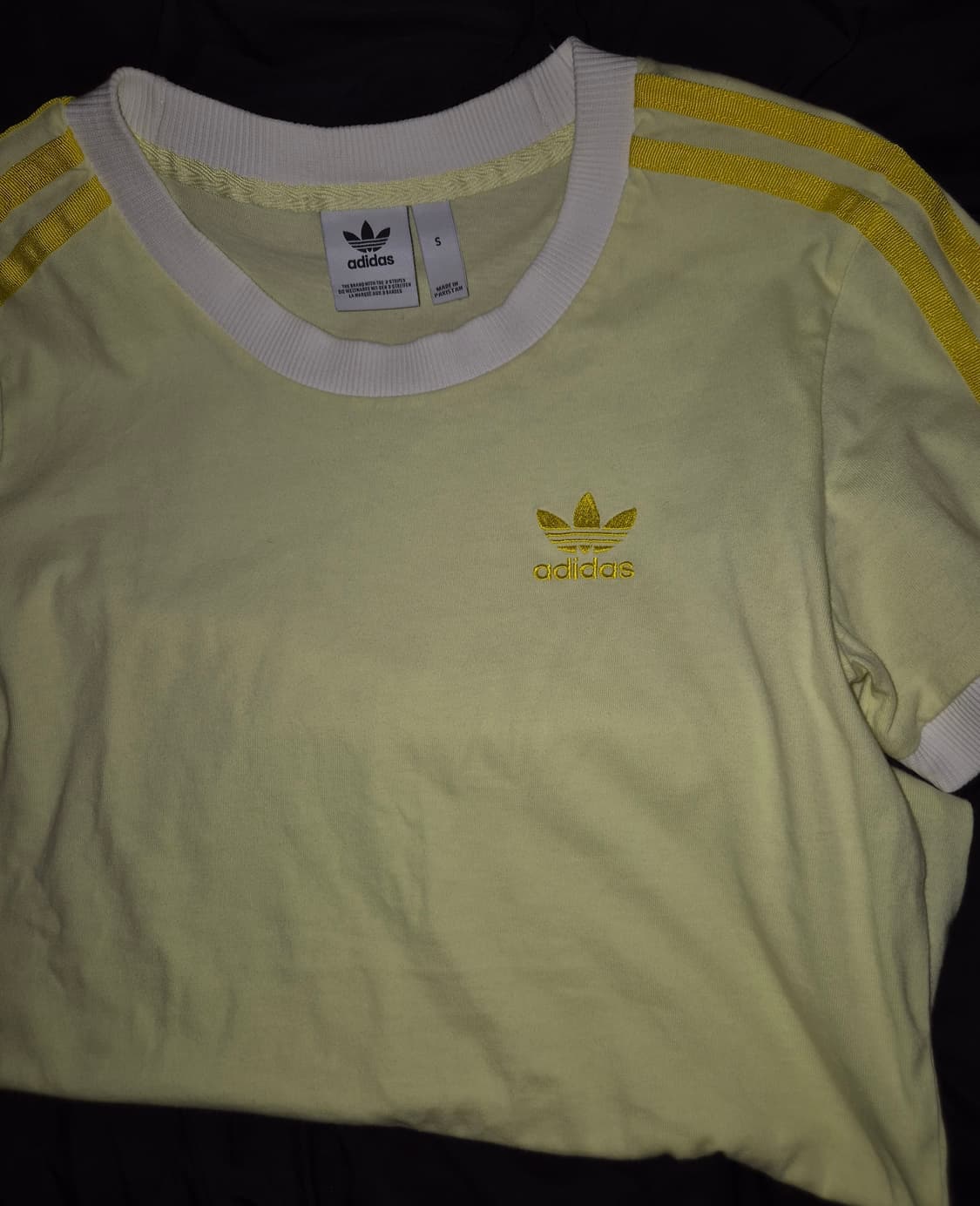 핀터깔 ] 아디다스 삼선 반팔 티셔츠 레몬 병아리🐣 S 상품이미지1