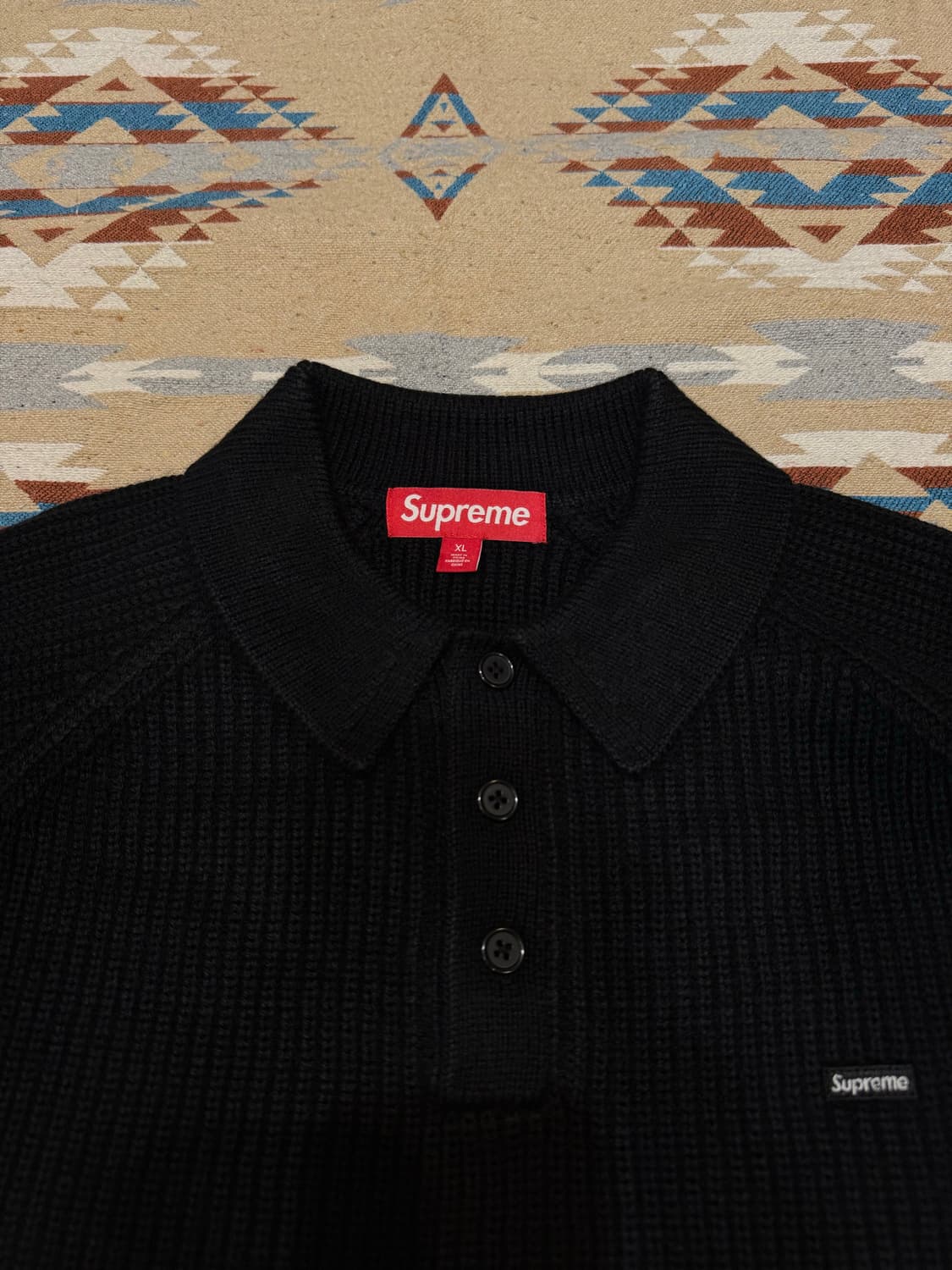 [XL] 슈프림 스몰 박스 폴로 스웨터 블랙 - 25FW 상품이미지3