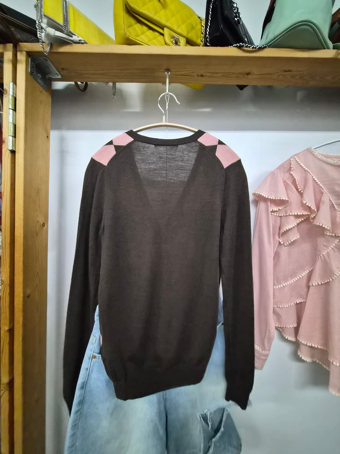 유니클로 얄상울 아가일 가디건 상품이미지7