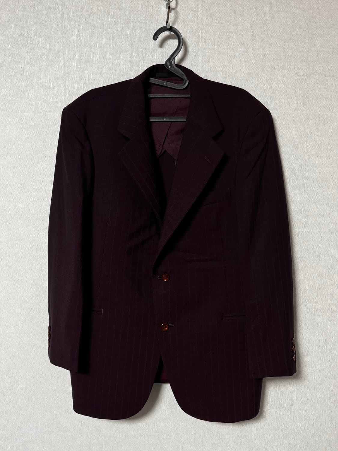 일본 도쿄 신주쿠 커스텀 와인색 스트라이프 정장 자켓 상품이미지2